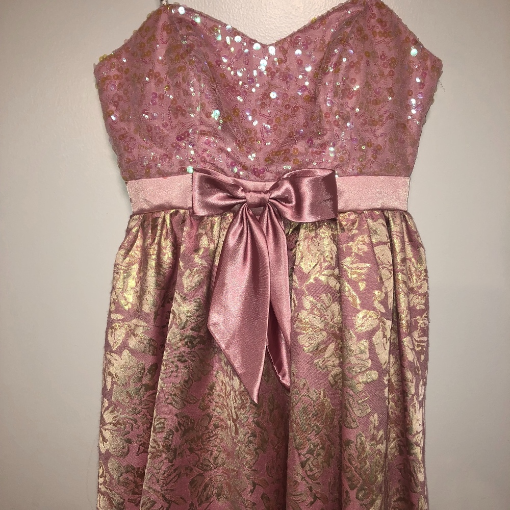 Pink and Gold Sequenced Dress